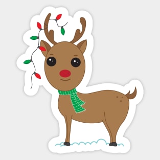 Cute Christmas Deer Sticker